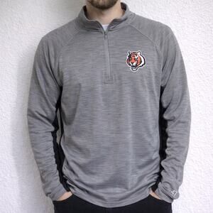 47 Forward Gray Cincinnati Bengals Quarter Zip Pullover Long Sleeve Top Sz L